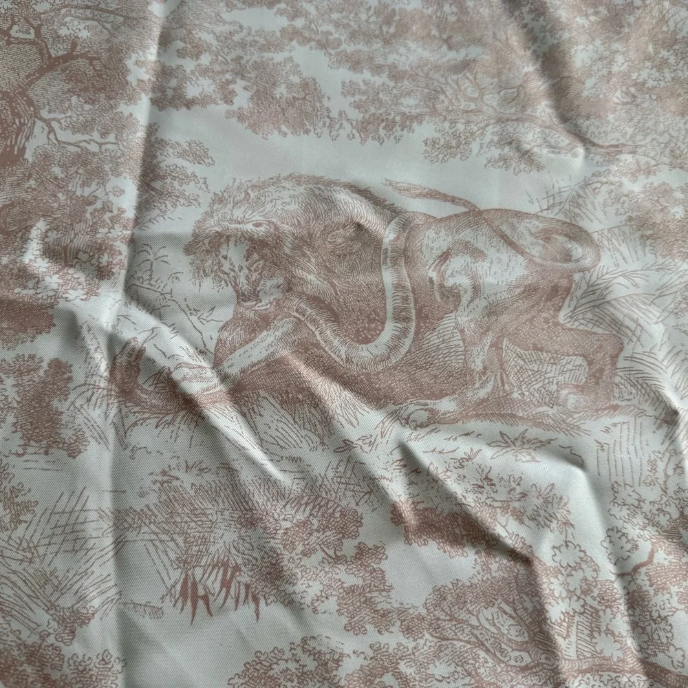 Dior Cream and Brown Silk Scarf